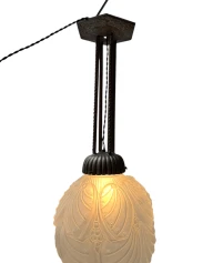 Art Deco Muller Frères Luneville Style Pendant Light, 1930s